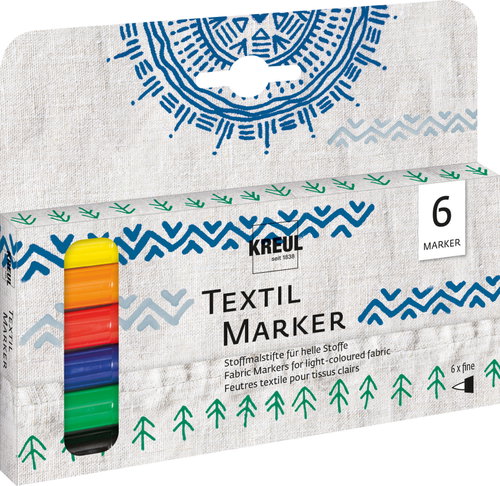 KREUL Javana Texi Max Sunny na textil 1-2 mm, 6 barev - Felt Tip Pens - Main image