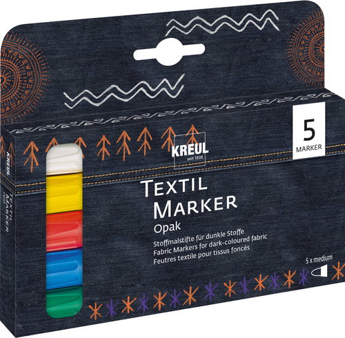 KREUL Javana Texi Max OPAK na textil 2-4 mm, 5 barev - Felt Tip Pens - Main image
