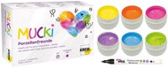 KREUL MUCKI na porcelán, 6 barev a fix, 6 × 50 ml - Fingerpaints