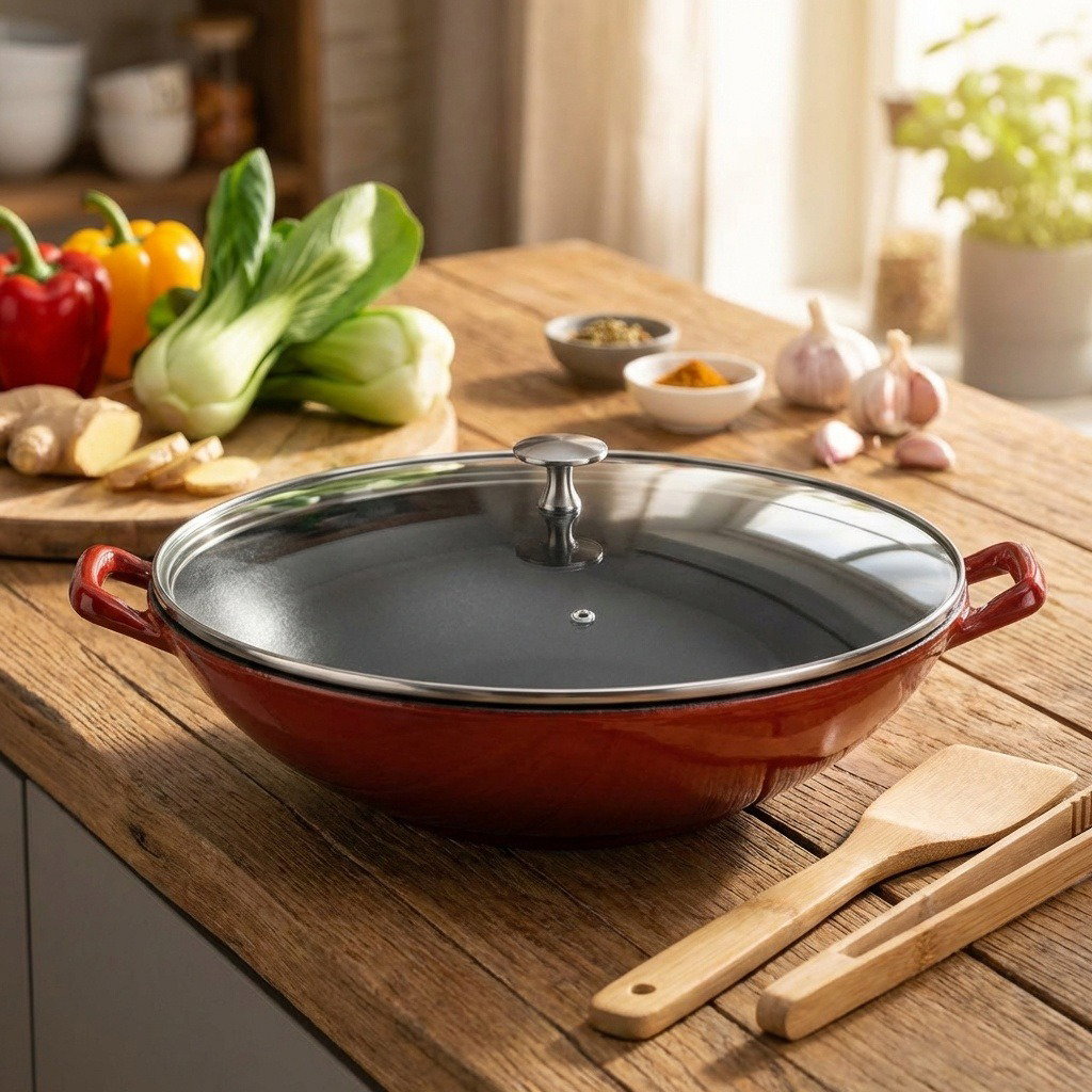 Kela öntött vas Calida fedővel, 36 cm