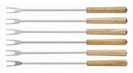 KELA Fondue fork Modessa 6 pcs wood, stainless steel - Fondue Forks