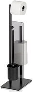 KELA Toilet set in metal style black matt with spare wheels 26 × 18 × 71 cm - Toilet Brush
