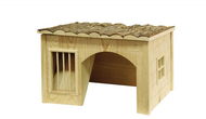 Kerbl Domek pro králíky, s jeslemi na seno, 42 × 34 × 27 cm - Domeček pro hlodavce