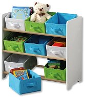 Kesper Children's Storage Rack with 9 Textile Drawers, white - Shelf