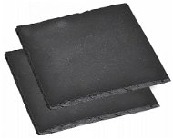 Kesper Schieferplatten-Set zum Servieren von Speisen - quadratisch - 13 cm x 13 cm - Tablett