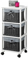 Kesper Mobile Storage Rack with storage boxes - grey decor - Shelving Unit