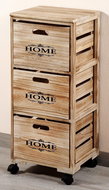 Kesper Mobile Storage Rack with wooden storage boxes - Shelving Unit