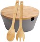 Kesper Dark Grey, Bowl for Fruit and Salads with Bamboo Lid, Diameter of 26cm, Height of 11cm - Bowl