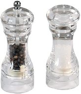 Kesper Salt and Pepper Shaker 14cm, Transparent Acrylic - Manual Spice Grinder
