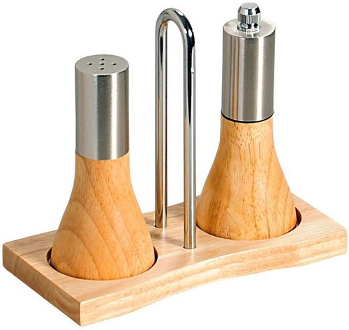 Kesper Table grinder set for pepper and straws, height 13 cm, rubberwood and stainless steel - Spice Grinder - Main image