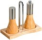 Kesper Table Set for Salt and Pepper Shaker, Height of 13cm, Rubber Wood and Stainless Steel - Manual Spice Grinder