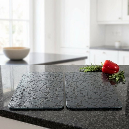 KESPER Multifunctional glass plate 2 pcs Mosaika 50 × 28,5 × 0,7cm - Cutting Board - Main image