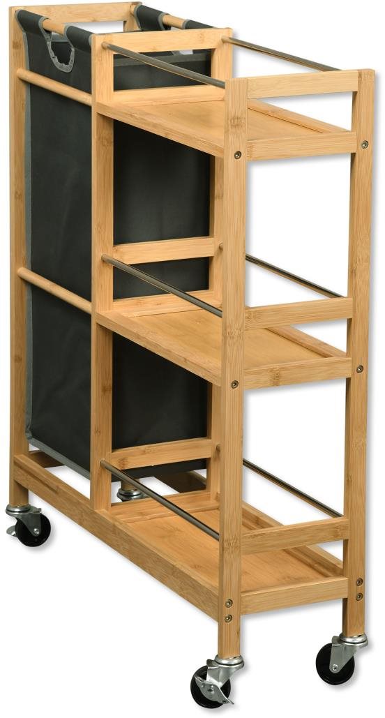 Kesper bambusz polc poliészter kosárral, 20 x 78 x 68 cm