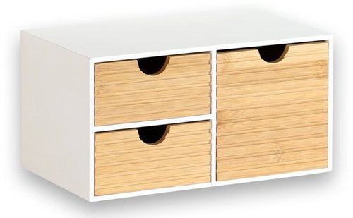 Kesper Organizer with 3 drawers, 27 × 16 × 14 cm, white/natural - Organiser - Main image