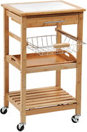Kesper Kitchen trolley on wheels with drawer and vegetable basket, bamboo - Cart