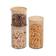 Kesper Set of 3 glass jars with bamboo lid - Food Container Set