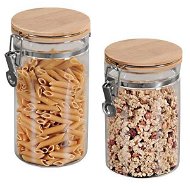 Kesper Set of 2 glass jars with bamboo lid - Food Container Set