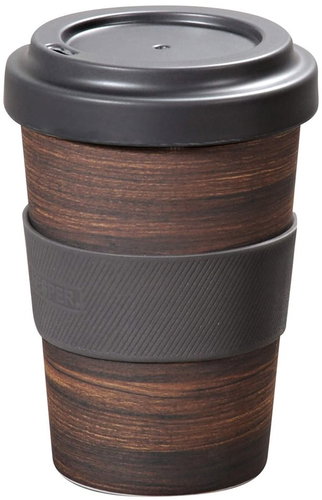 Kesper Coffee Mug with Dark Wood Decor, 400ml - Thermal Mug - Main image