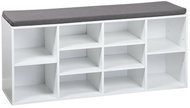 Kesper Shoe rack with seat 103 × 29,5 × 48 cm, white/grey - Shoe Rack