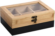 Kesper Tea bag box, 6 compartments, bamboo black 21,5 × 15 × 8,5 cm - Tea Storage Box
