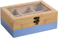 Kesper Tea bag box, 6 compartments, bamboo blue 21,5 × 15 × 8,5 cm - Tea Storage Box