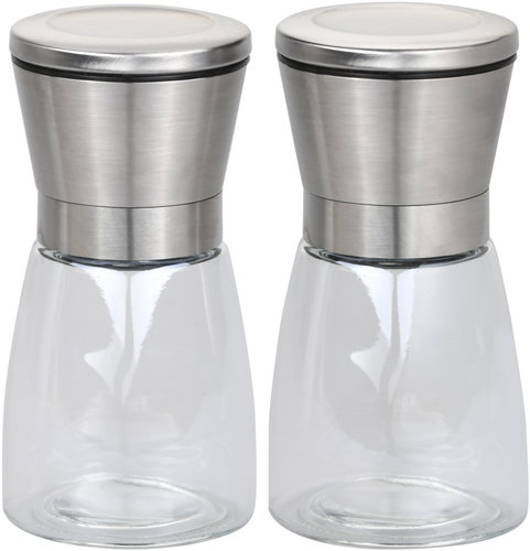 KESPER Spice grinder 2 pcs 6,5 × 13,5 cm, stainless steel/plastic - Mill Set - Main image