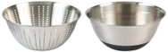 Kesper Mixing bowl with silicone bottom and colander - diameter 19 cm, stainless steel - Bowl