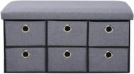 KESPER Upholstered chest of drawers, 6 compartments, 76 × 38 × 38 cm, light grey 15950 - Chest of Drawers