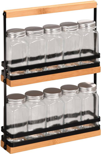 KESPER Spice shelf with 10 empty jars, 23 × 32 × 5,5 cm - Spice Rack - Main image