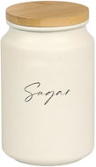 KESPER Storage container for sugar, diameter 9,5 cm, metal/bamboo, white - Kitchen Organiser
