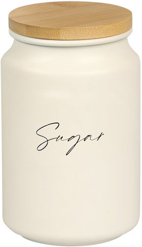 KESPER Storage container for sugar, diameter 9,5 cm, metal/bamboo, white Main image KESPER Storage container for sugar, diameter 9,5 cm, metal/bamboo, white - Kitchen Organiser - Main image