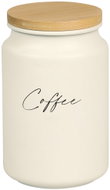 KESPER Coffee storage container, diameter 9,5 cm, metal/bamboo, white - Kitchen Organiser