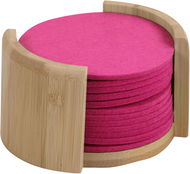 Kesper Podtácky bambus/plsť, průměr 10 cm, 12 ks, růžové - Podtácek