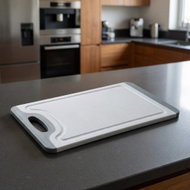 KESPER Cutting board with non-slip coating, height 8 × 235 mm, light blue - Cutting Board