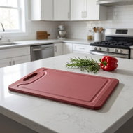 KESPER Cutting board with non-slip coating, height 8 × 235 mm, red - Cutting Board