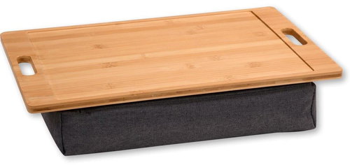 Kesper Lap tray with 2 handles, 45 × 31 × 8 cm, bamboo/textile - Tray - Main image