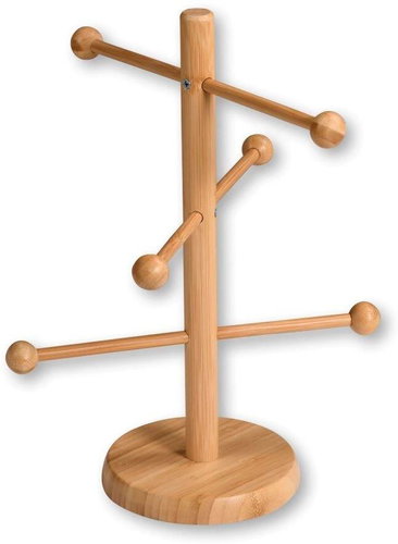 Kesper Pretzel and sausage rack, 37 cm, 6 arms, bamboo - Stand - Main image