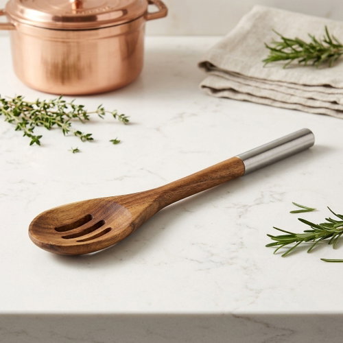 Kesper Cooking pan with metal handle, acacia wood, length 300 mm, perforated - Cooking Spoon - Main image