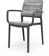 Keter DECO PORTO with armrests - storm grey / graphite - Garden Armchair