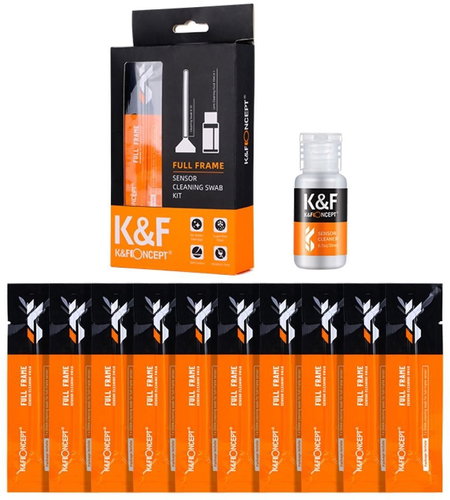 K&F Concept Fullframe Sensor Cleaning Set (10 törlőkendő + 20 ml tisztítóoldat) - Tisztítókészlet - Fő fotó
