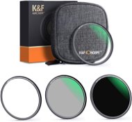 K&F Concept mágneses szűrőkészlet 3 db (MCUV, CPL, ND1000) - 49 mm - Szett