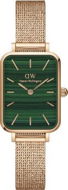 DANIEL WELLINGTON Quadro Pressed Mesh Rose Gold/Green - Women's Watch