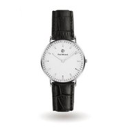 Paul Mc Neal Classic Silver Croco Black Leather PWS-2200 - Men's Watch