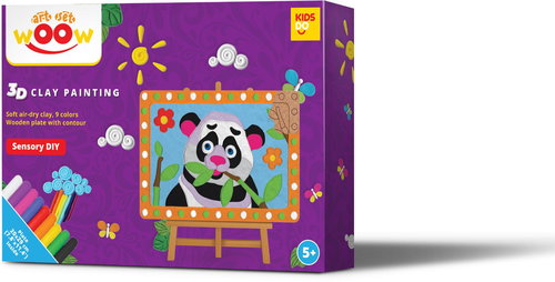 Kids Do 3D Clay Painting Panda - Modelling Clay - Main image