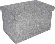 KIK Foldable pouffe with storage space, grey 49 × 31 × 29cm - Ottoman
