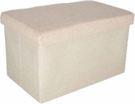KIK Foldable pouffe with storage space, beige 49 × 31 × 29 cm - Ottoman