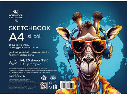 KOH-I-NOOR 9920 A4, 180 g/m2, 20 sheets - Sketchbook - Main image