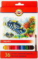 Koh-i-noor 3719/36 - akvarelové pastelky Ryby - 36 ks