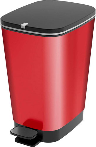 KIS Trash Chic Waste Bin M - Red Metal 35 liters - Rubbish Bin - Main image