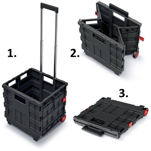 Kistenberg CART T Folding Crate with Handle Red 39.6 × 37 × 100.8cm - Shipping Box - Main image